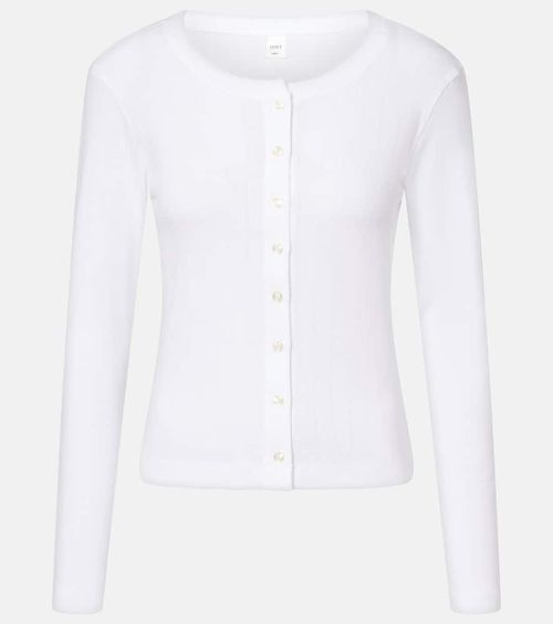 Leset Pointelle cotton cardigan