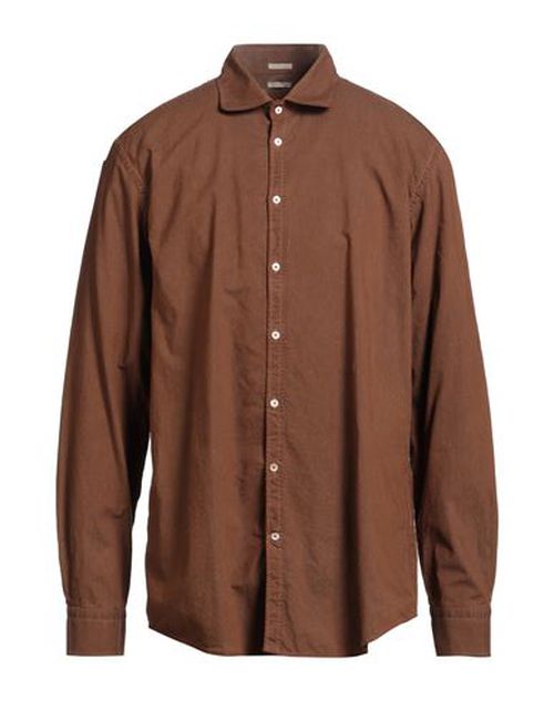 Man Shirt Brown Size M Cotton