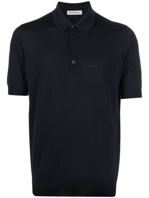 Merino-wool polo shirt - Blue