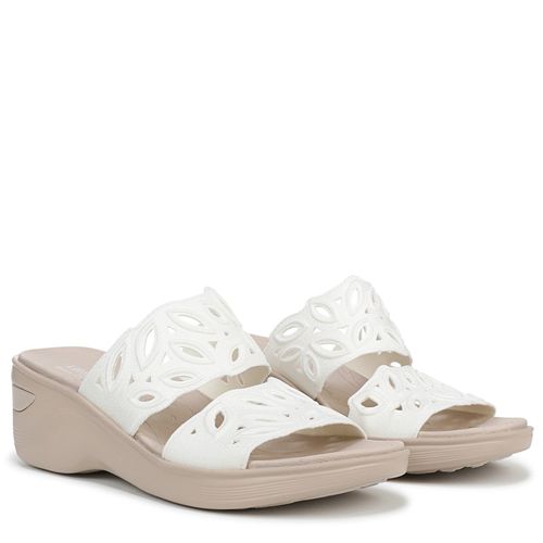 Women's Delight Wedge Sandals (Bright White Shimmer Fabric)