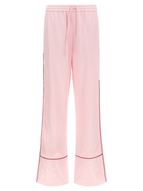 Logo Jacquard Satin Joggers — Pink