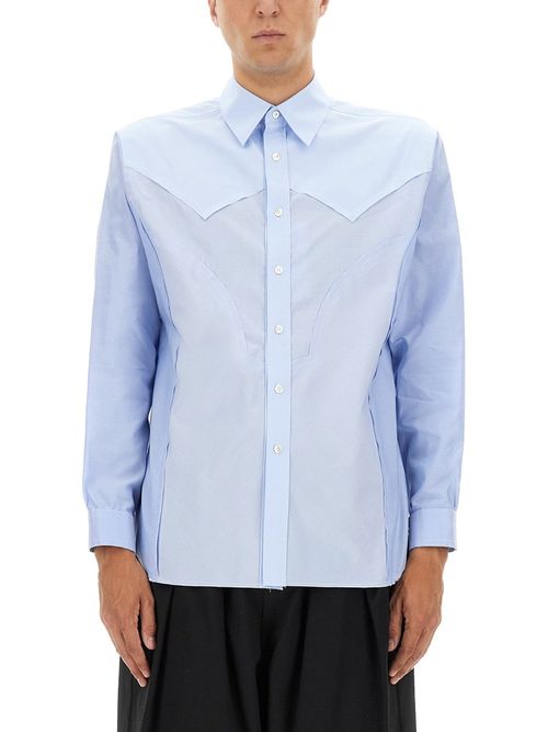 Cotton Shirt with Stitching Detail