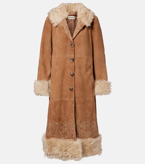 Cienna embroidered suede coat