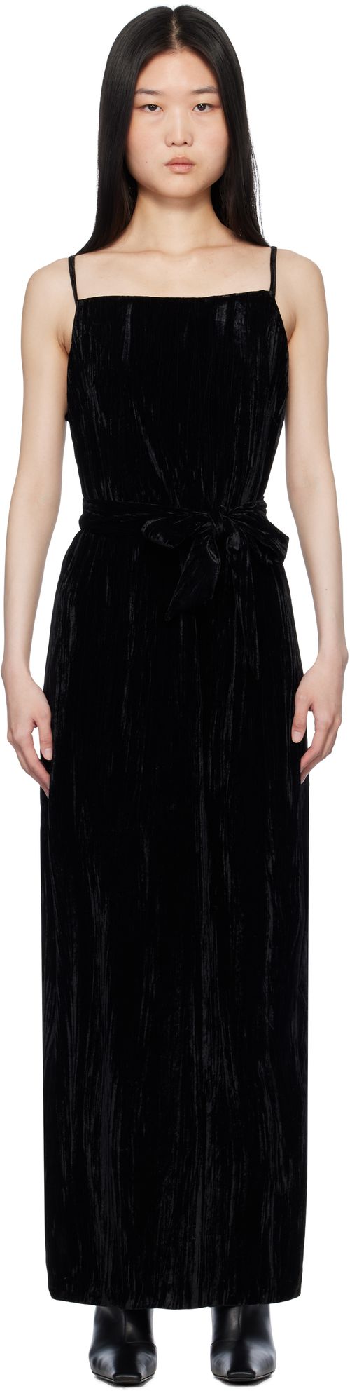 Holzweiler Black Cygnet Velvet Maxi Dress