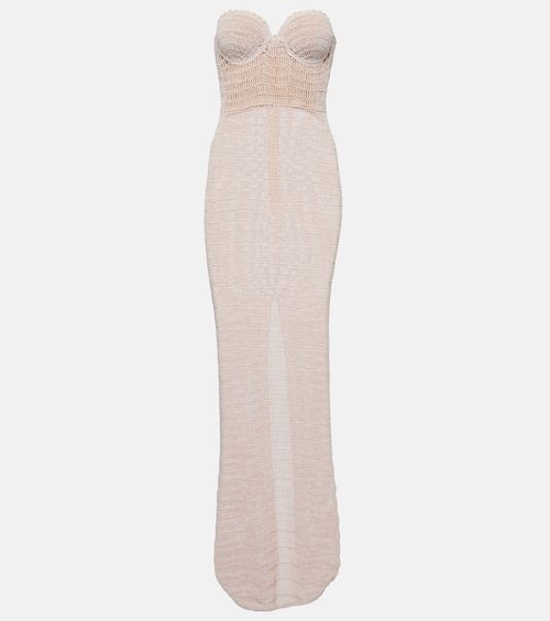 Crochet cotton and linen blend midi dress