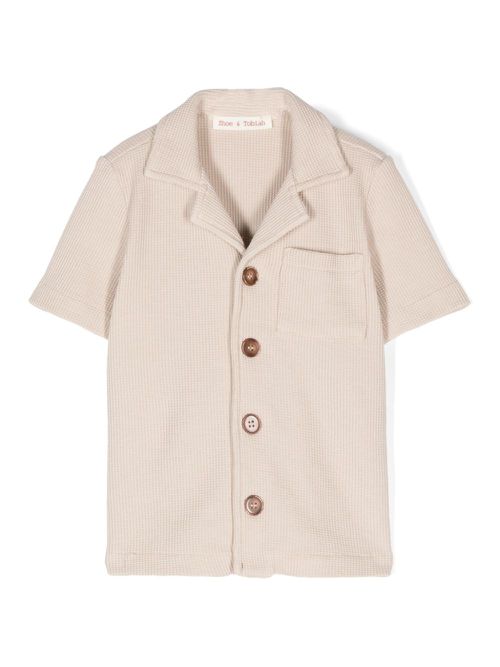 Camp-collar waffle shirt - Neutrals