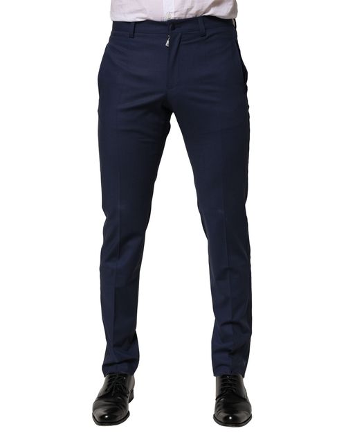 Virgin Wool Trousers — Navy
