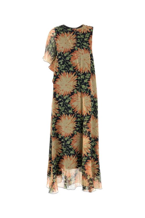 Printed Silk Dress — Multicolor