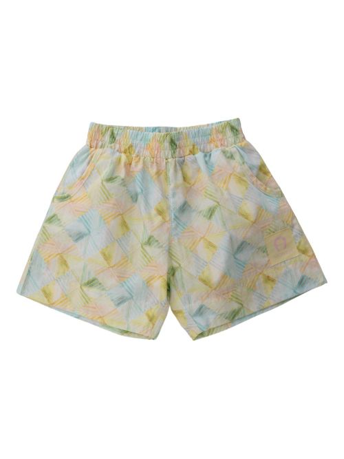 Pastel check print shorts - Yellow