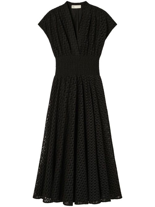 Embroidered cotton dress - Black