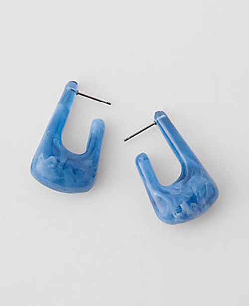 Ann Taylor Square Enamel Hoop Earrings