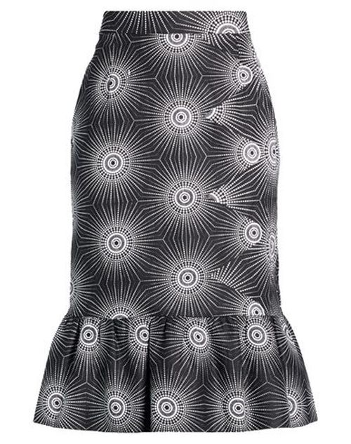 Woman Midi skirt Black Size M Cotton