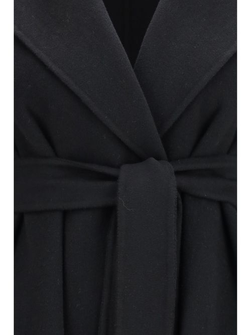 Double-Faced Wool, Cashmere & Silk Coat — Black