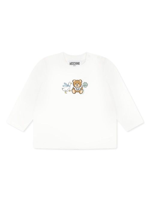 Bear-print T-shirt - White