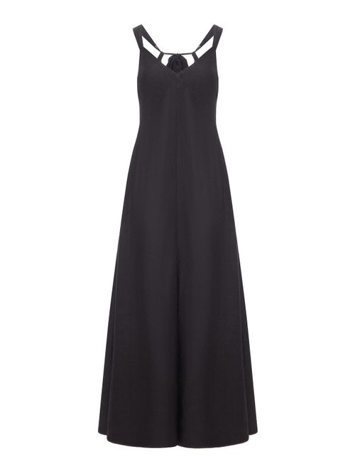 Long Linen Dress With Chiffon Inserts