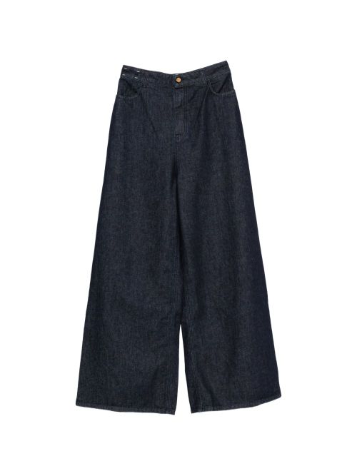 Wide-Leg Denim Jeans — Navy