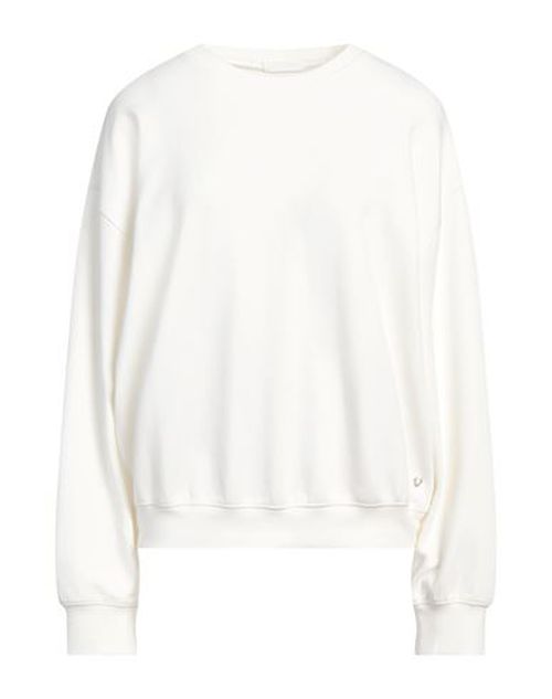 Woman Sweatshirt White Size L Cotton, Modal, Elastane
