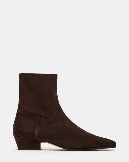 Steve Madden Women's Dusty Ankle Booties - Chocolate Brown Suede