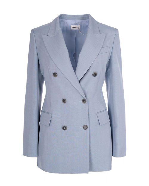 Light Blue Notched Lapel Blazer