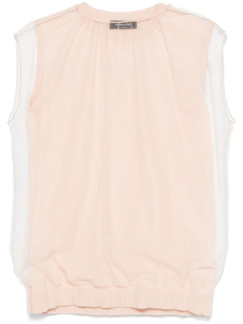 Tulle-layered top - Pink