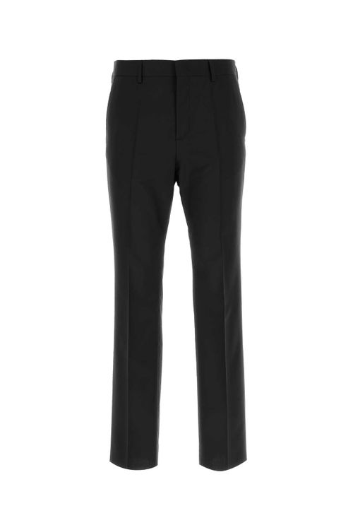 Wool Blend Trousers — Black