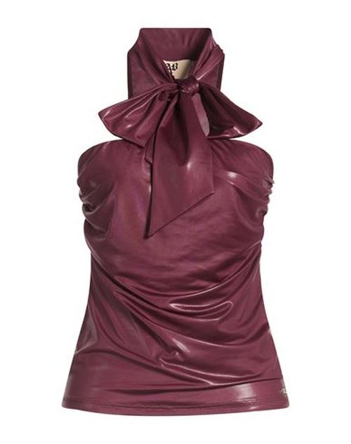Woman Top Burgundy Size L Polyester, Elastane