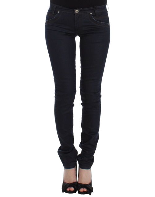 Skinny Leg Stretch Denim Jeans — Navy