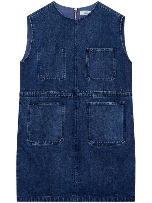 Sleeveless drawstring dress - Blue