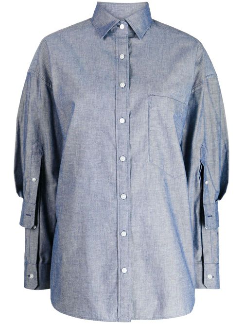 Layered cotton shirt - Blue
