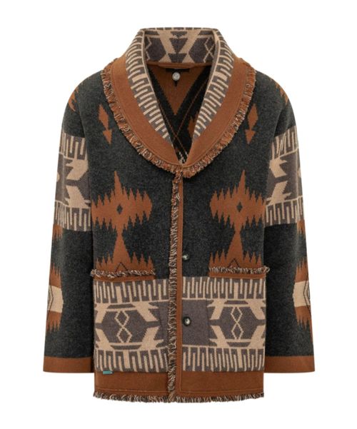Icon Jacquard Fringe Cardigan