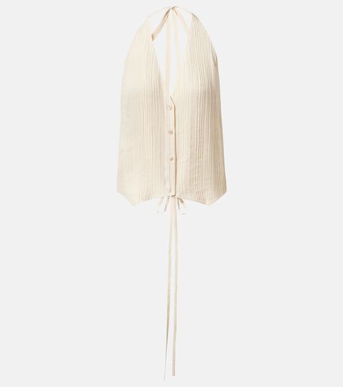 Suez pleated halterneck vest