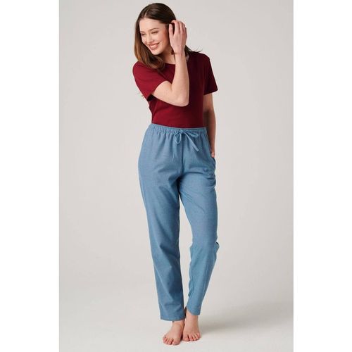 British Boxers "stornoway" Herringbone Brushed Cotton Pyjama Trousers In Tea