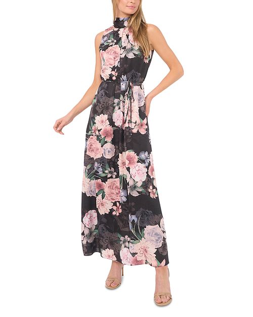 Alina Bow Tie Sleeveless Maxi Dress