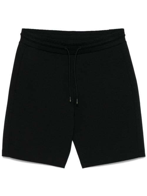 Drawstring-waist track shorts - Black
