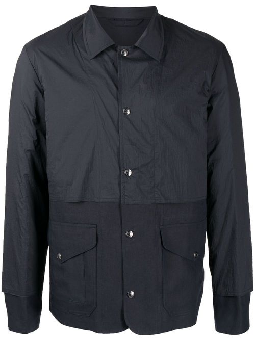 Hybrid linen shirt jacket - Blue