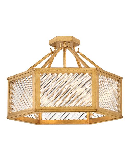 Distressed Brass LED Semi-Flush Mount from the Sura Collection