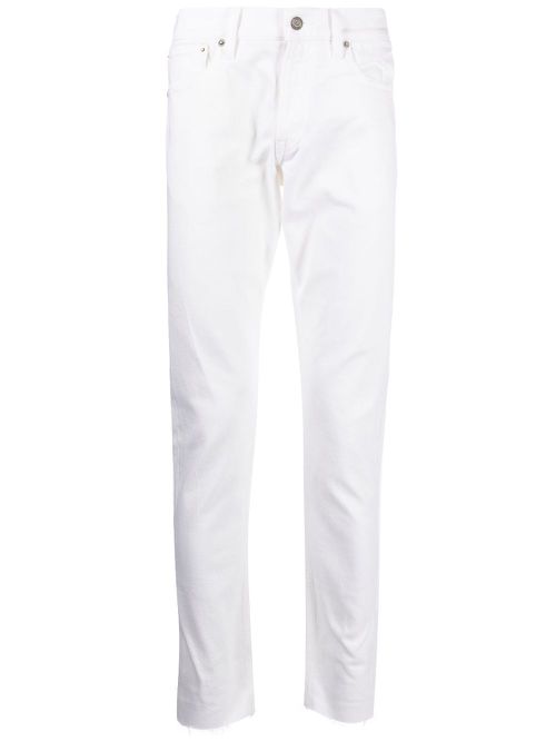 Logo-patch straight-leg jeans - White