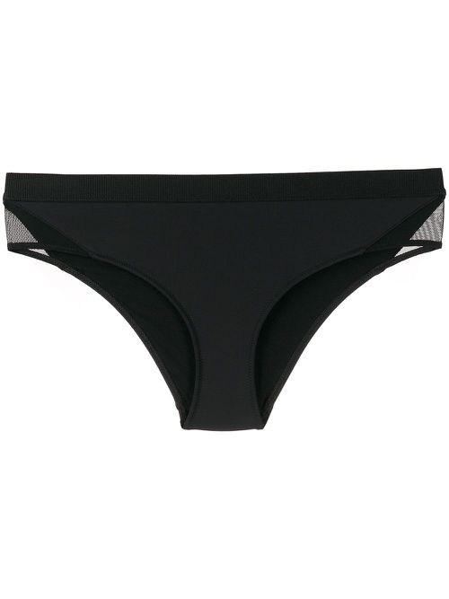 Sheer-panel bikini bottoms - Black