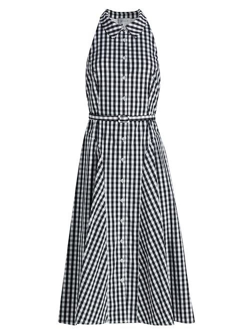 Women's Maxine Gingham Sleeveless Midi-Shirtdress - Black White