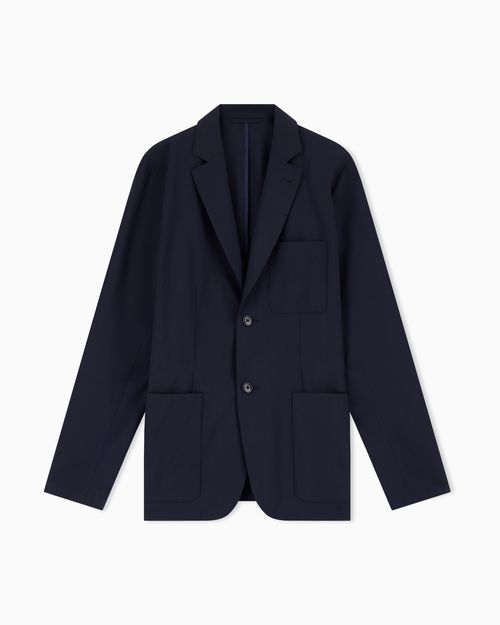 Structured Wool Blend Casual Jacket