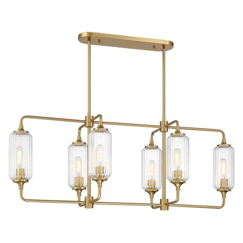 Holton 6-Light Linear Chandelier in Warm Bra