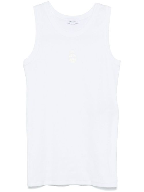 Skull-embroidered tank top