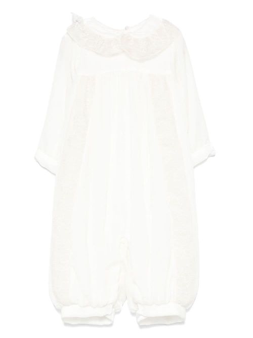 Velvet rompers - White