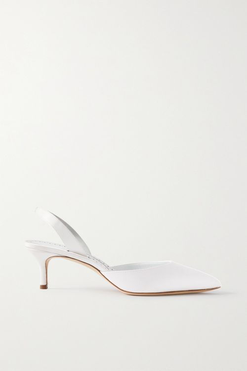 Carolyne Bridal 50 Satin Slingback Pumps