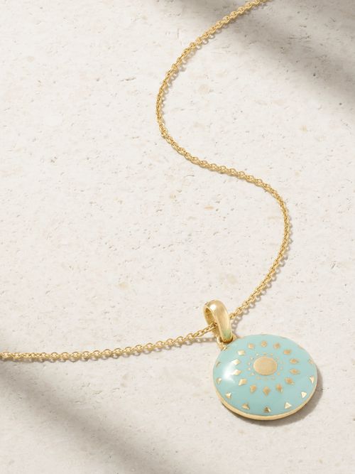 18-karat Gold Enamel Necklace - One size