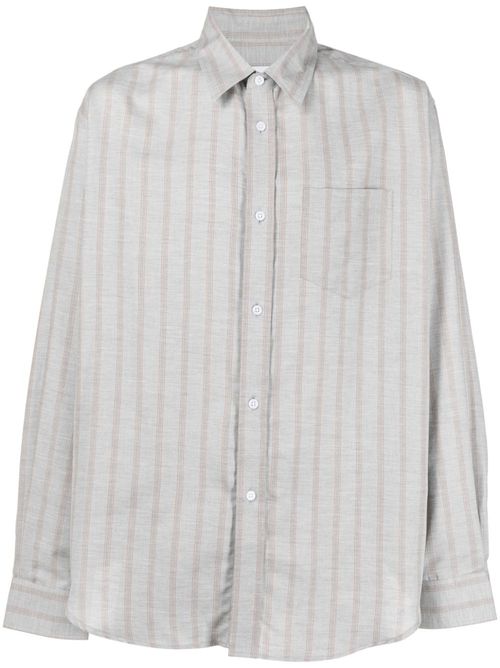 Vertical stripe-print shirt - Grey