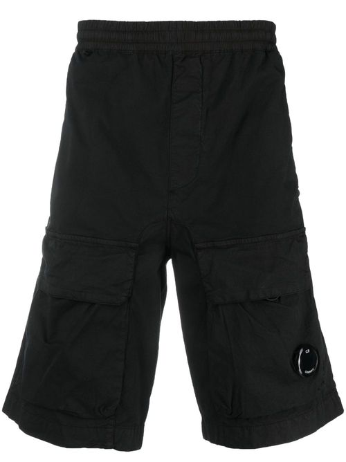 Logo-patch cargo shorts - Black