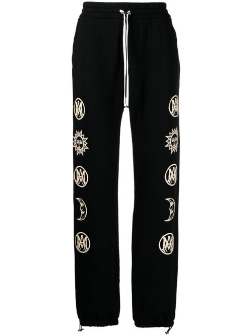 Graphic-print trousers - Black
