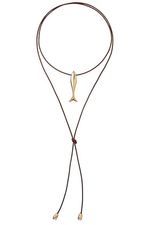 Eliou Minnow Wrap Necklace in Gold Plated - Metallic Gold. a