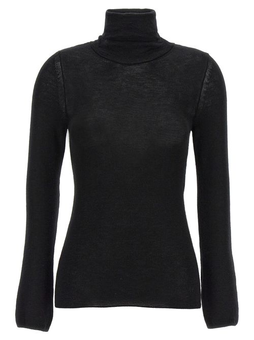 Cashmere and Silk Turtleneck — Black